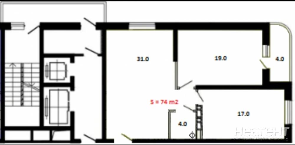 Продается 3-х комнатная квартира, 74 м²