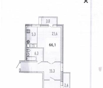 Продается 2-х комнатная квартира, 62,8 м²