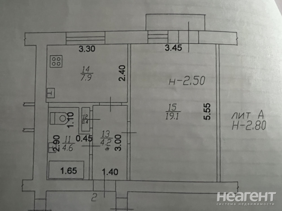 Продается 1-комнатная квартира, 36,2 м²