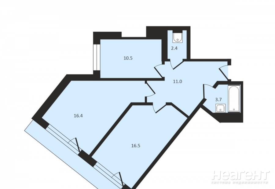 Продается 2-х комнатная квартира, 64 м²