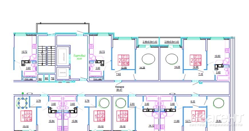 Продается 2-х комнатная квартира, 51,75 м²