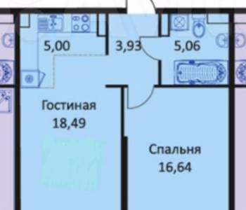 Продается 1-комнатная квартира, 57 м²