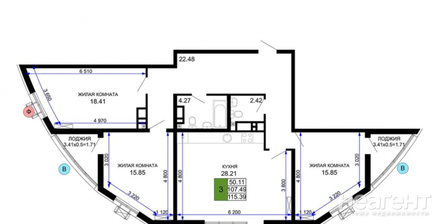 Продается 3-х комнатная квартира, 115 м²