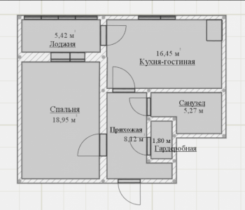 Сдается 1-комнатная квартира, 50 м²