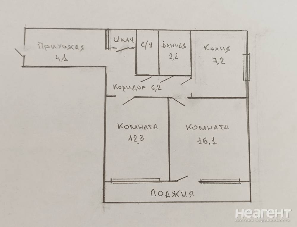 Продается 2-х комнатная квартира, 58 м²