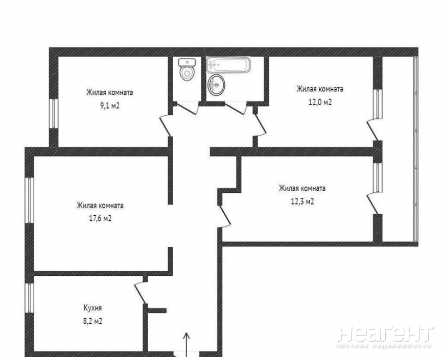 Продается Многокомнатная квартира, 78 м²