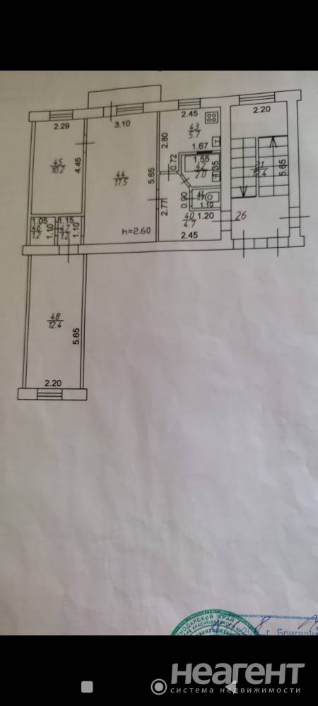 Продается 3-х комнатная квартира, 56 м²