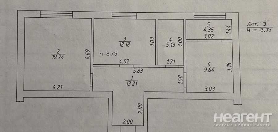 Продается 2-х комнатная квартира, 64,3 м²