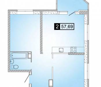 Продается 2-х комнатная квартира, 60 м²