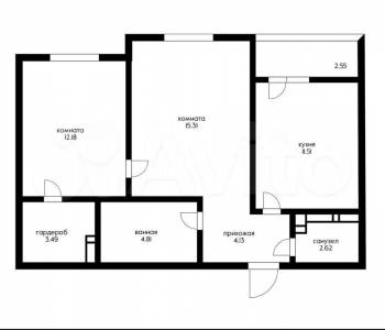 Продается 2-х комнатная квартира, 57 м²