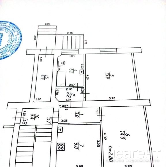 Продается 2-х комнатная квартира, 59 м²