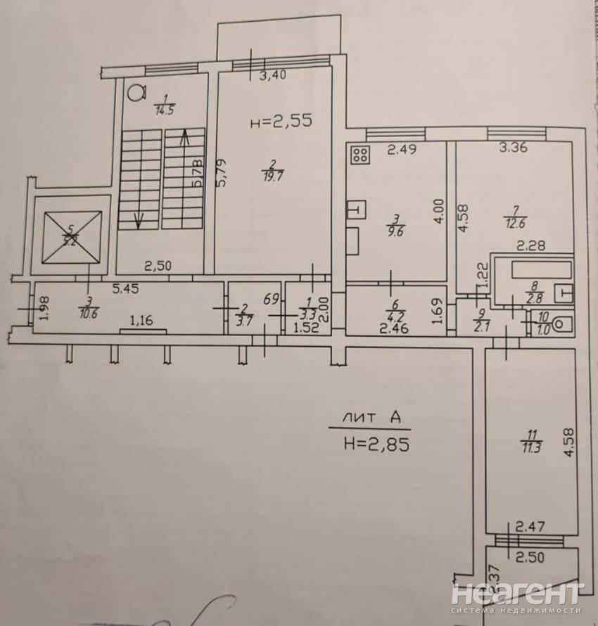 Продается 3-х комнатная квартира, 66,6 м²