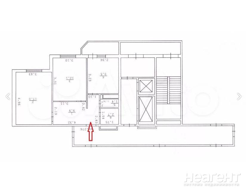 Продается 2-х комнатная квартира, 52,6 м²