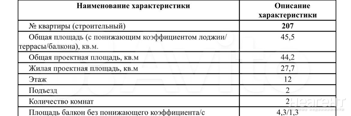 Продается 1-комнатная квартира, 45,5 м²