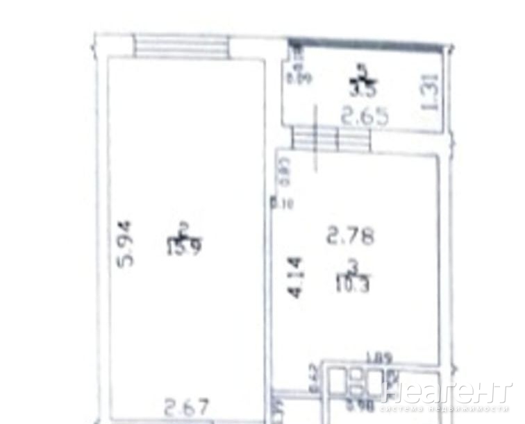 Продается 1-комнатная квартира, 41 м²