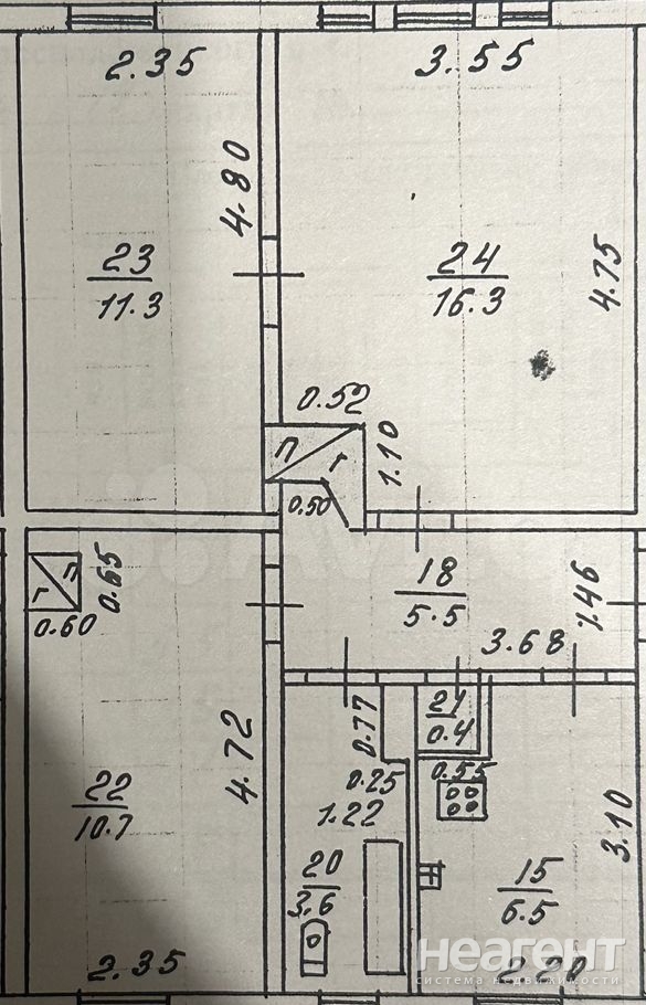 Продается 3-х комнатная квартира, 54,2 м²