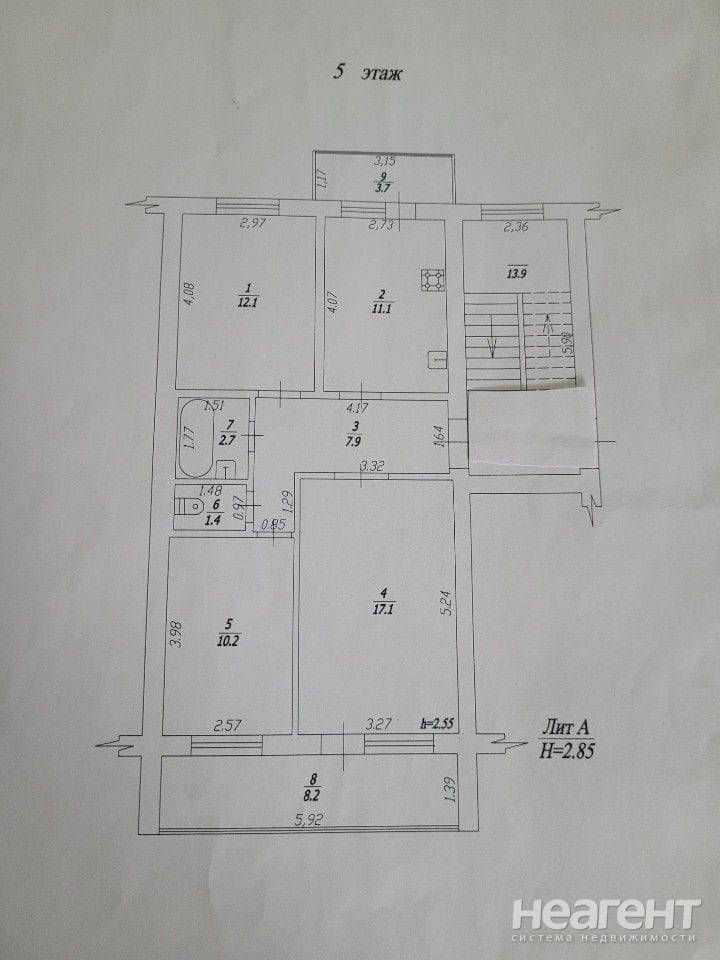 Продается 3-х комнатная квартира, 74,4 м²