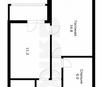 Продается 1-комнатная квартира, 42,2 м²