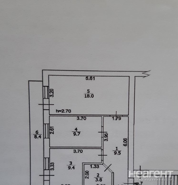 Продается 2-х комнатная квартира, 52 м²