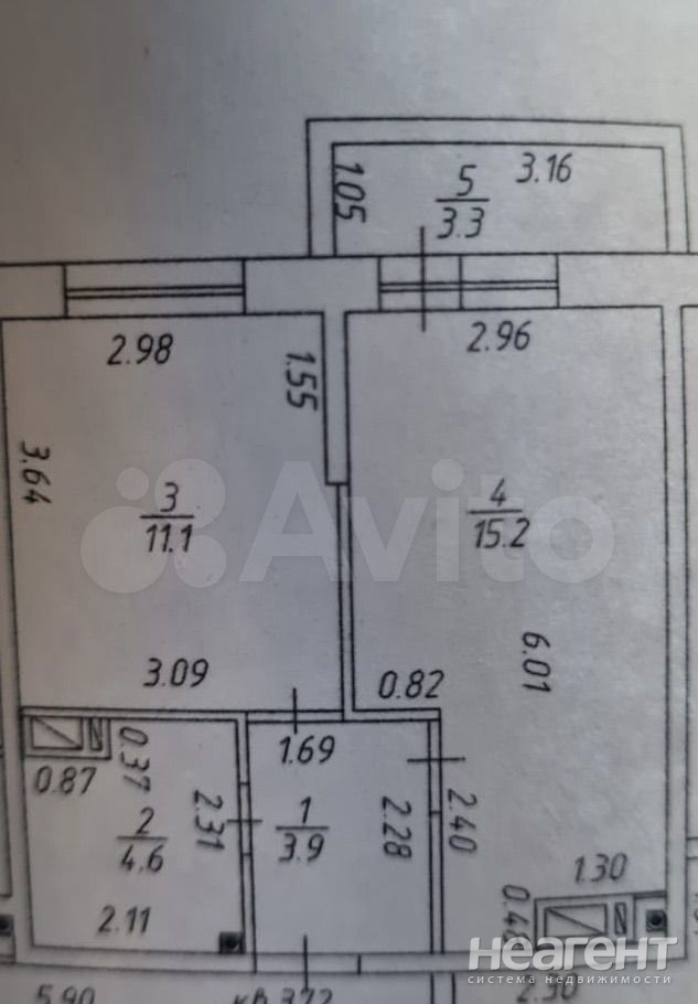 Продается 1-комнатная квартира, 34,8 м²