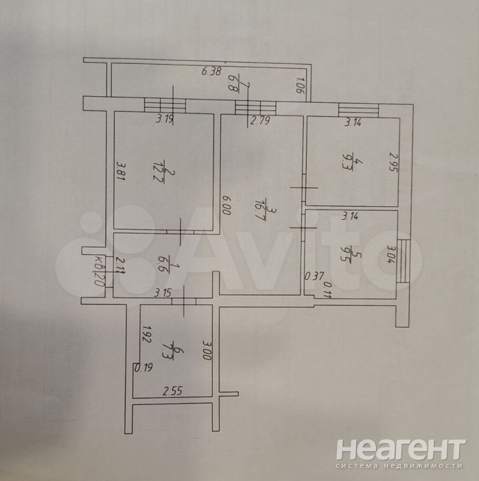 Продается 3-х комнатная квартира, 61,6 м²