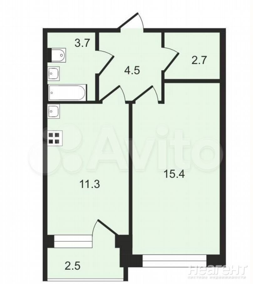 Продается 1-комнатная квартира, 40,1 м²