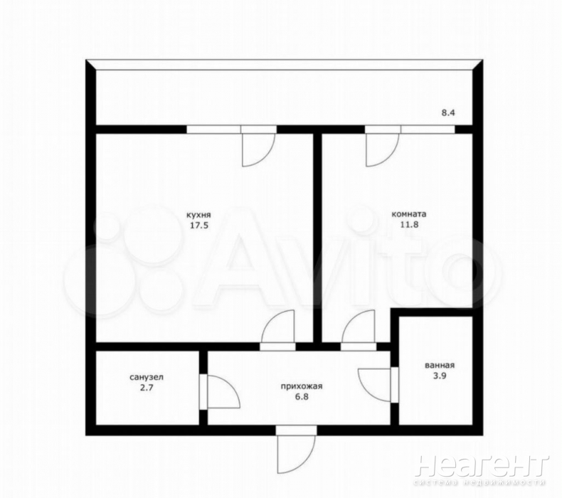 Продается 1-комнатная квартира, 50 м²