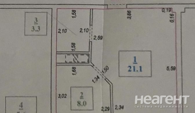 Продается 1-комнатная квартира, 32,4 м²