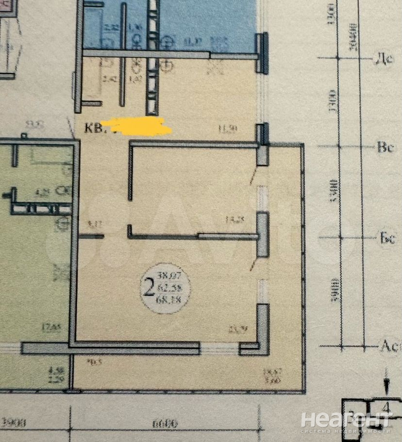 Продается 2-х комнатная квартира, 62,5 м²