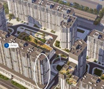 Продается 1-комнатная квартира, 44,87 м²