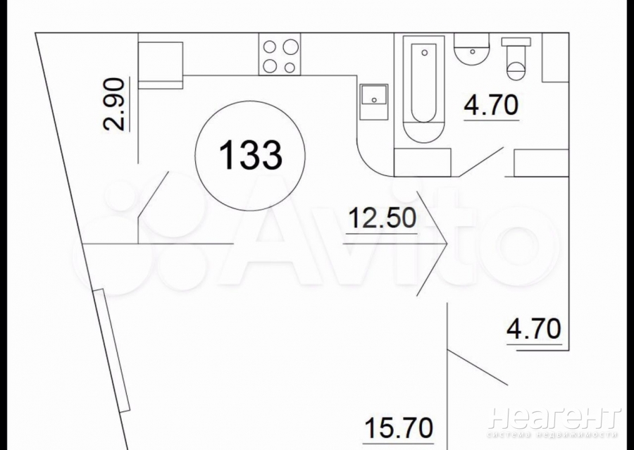 Продается 1-комнатная квартира, 40 м²