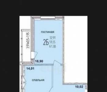 Продается 2-х комнатная квартира, 62 м²