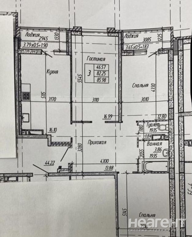 Продается 3-х комнатная квартира, 90,8 м²