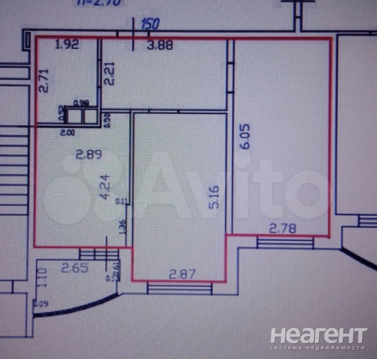 Продается 2-х комнатная квартира, 60 м²