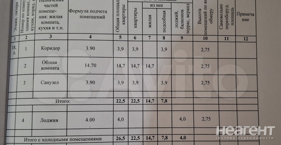 Продается 1-комнатная квартира, 26,5 м²