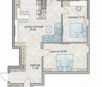 Продается 2-х комнатная квартира, 74,5 м²