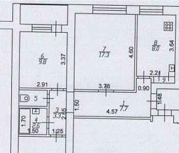 Продается 3-х комнатная квартира, 65 м²