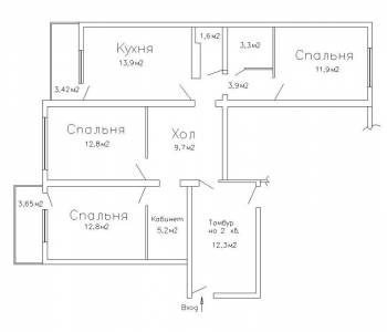 Продается 3-х комнатная квартира, 82,2 м²