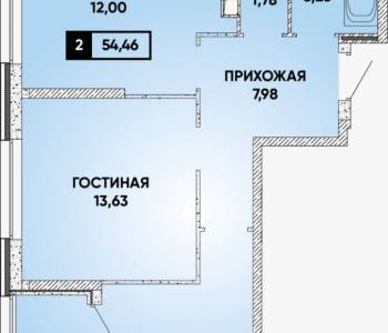 Сдается 2-х комнатная квартира, 55 м²