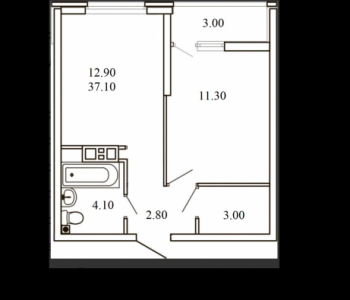 Продается 1-комнатная квартира, 37,1 м²