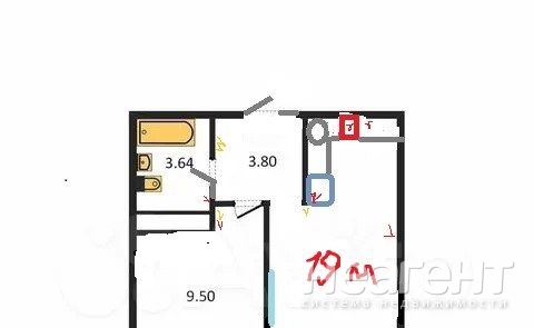 Сдается 2-х комнатная квартира, 38 м²