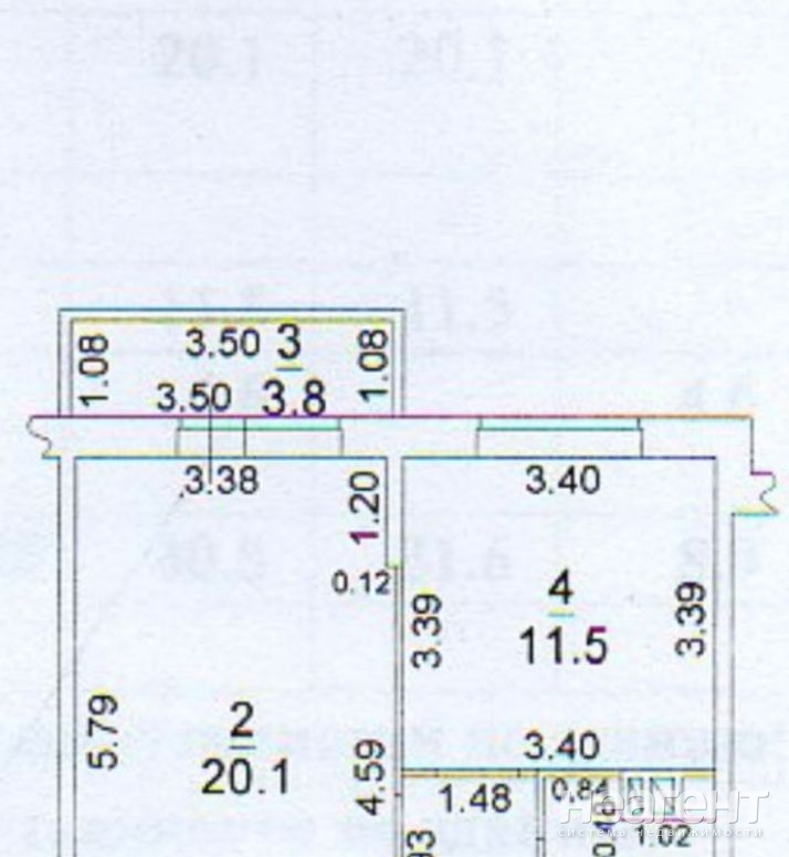 Продается 1-комнатная квартира, 44,6 м²