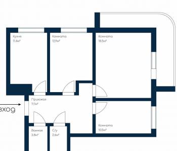 Продается 3-х комнатная квартира, 71,4 м²