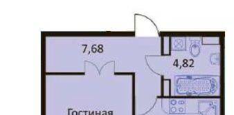 Продается 1-комнатная квартира, 44,7 м²