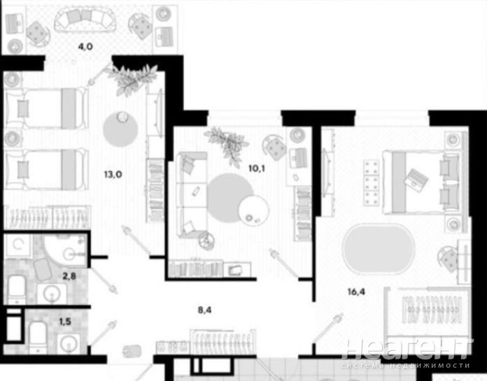 Продается 3-х комнатная квартира, 75 м²