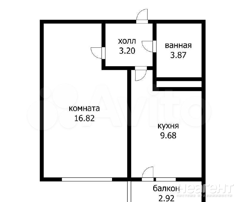 Продается 1-комнатная квартира, 34 м²