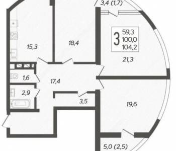 Продается 3-х комнатная квартира, 108,4 м²