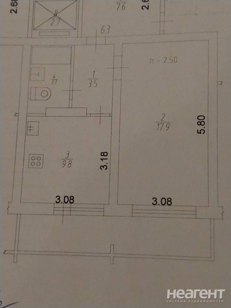 Продается 1-комнатная квартира, 34,9 м²