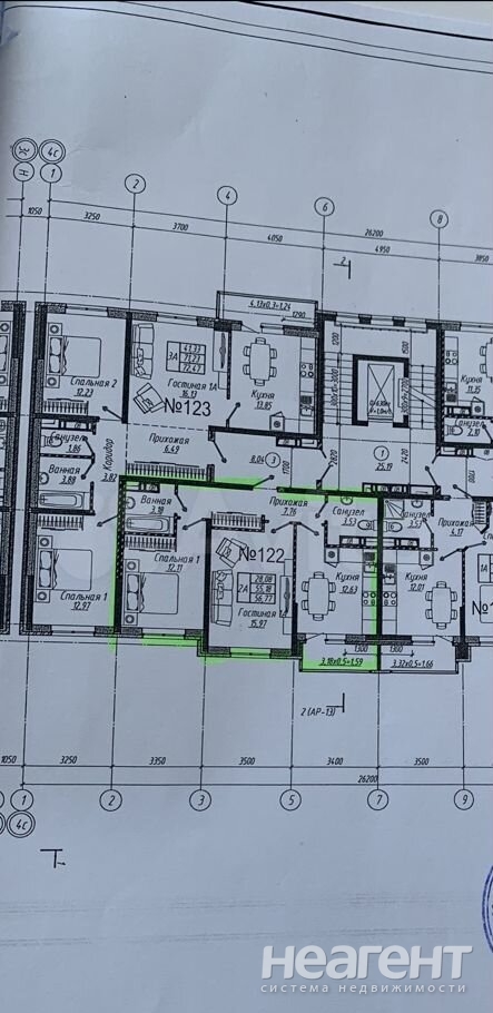 Продается 2-х комнатная квартира, 57 м²