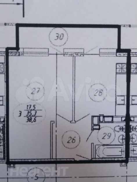 Продается 1-комнатная квартира, 38,6 м²